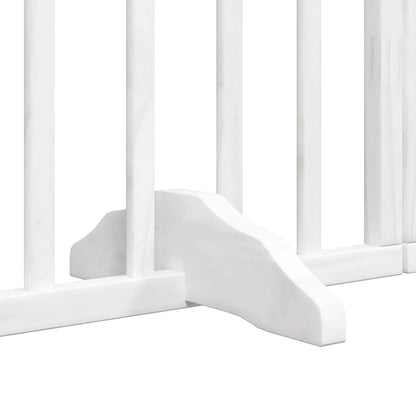 vidaXL Dog Gate with Door Foldable 12 Panels White 960 cm Poplar Wood 6