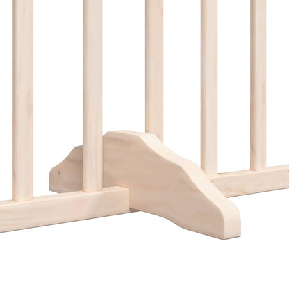 Dog Gate with Door Foldable Panels 480 cm Poplar Wood Width 80 cm Depth 90 cm Natural 12