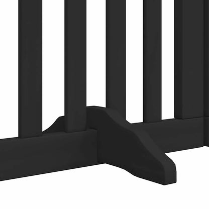 vidaXL Dog Gate with Door Foldable 15 Panels Black 750 cm Poplar Wood 6