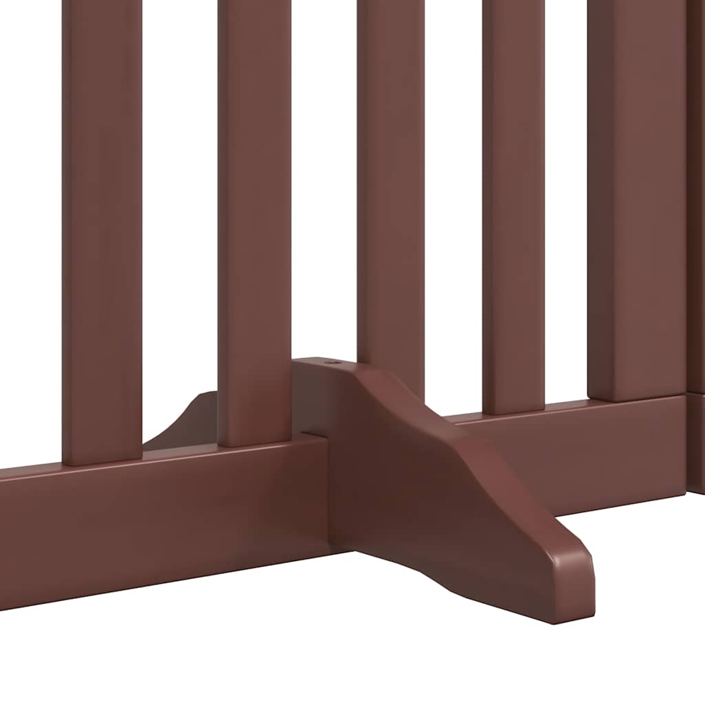 vidaXL Dog Gate with Door Foldable 15 Panels Brown 750 cm Poplar Wood 6