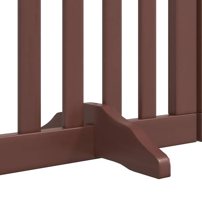 vidaXL Dog Gate with Door Foldable 15 Panels Brown 750 cm Poplar Wood 6