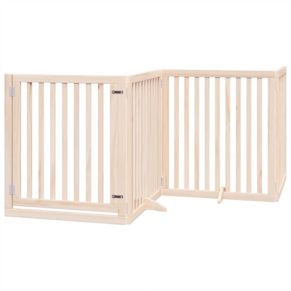 vidaXL Dog Gate with Door Foldable 12 Panels 960 cm Poplar Wood 3