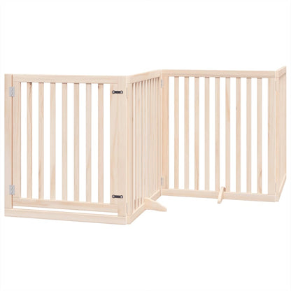 vidaXL Dog Gate with Door Foldable 12 Panels 960 cm Poplar Wood 3