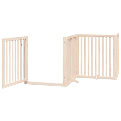 vidaXL Dog Gate with Door Foldable 12 Panels 960 cm Poplar Wood 4