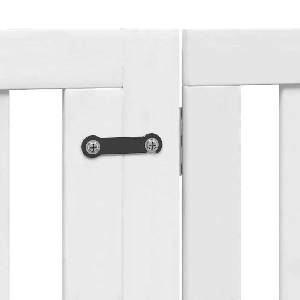vidaXL Dog Gate with Door Foldable 10 Panels White 800 cm Poplar Wood 6