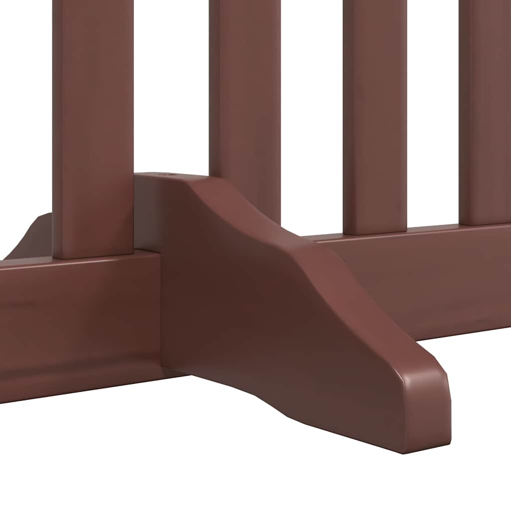 vidaXL Dog Gate with Door Foldable 12 Panels Brown 960 cm Poplar Wood 6