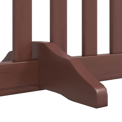 vidaXL Dog Gate with Door Foldable 12 Panels Brown 960 cm Poplar Wood 6