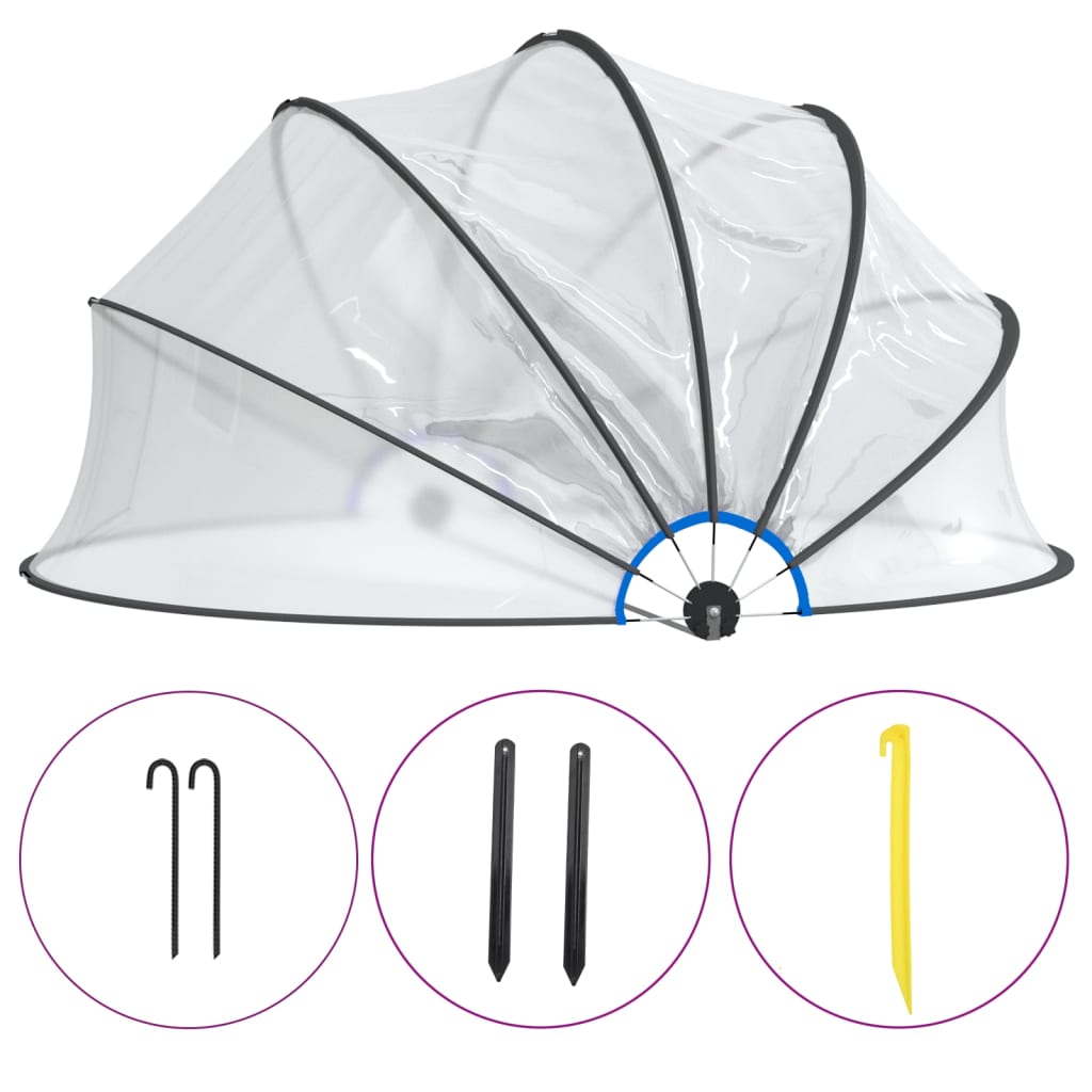 vidaXL Pool Dome Round 376x188 cm PVC 2