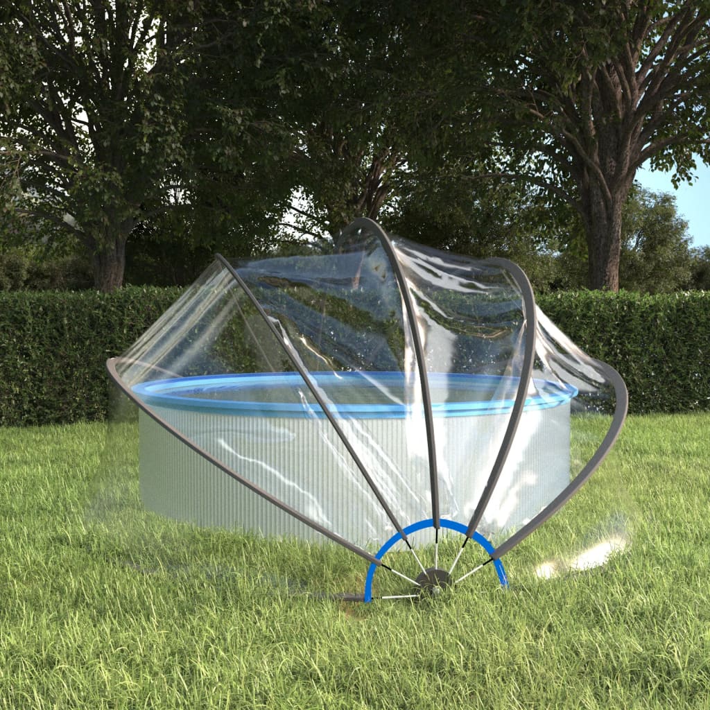 vidaXL Pool Dome Round 376x188 cm PVC 1