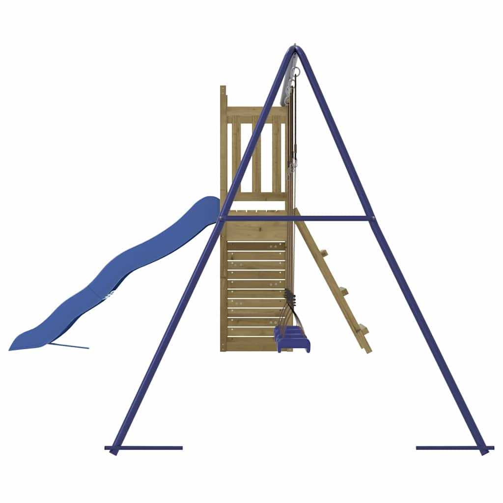 vidaXL Outdoor Playset | Brown | Solid pine wood, Polypropylene | Large 4