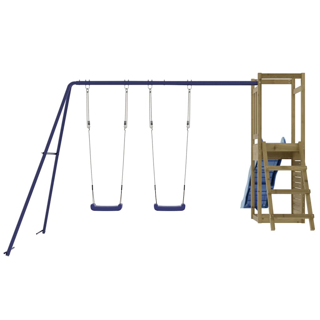 vidaXL Outdoor Playset | Brown | Solid pine wood, Polypropylene | Large 6