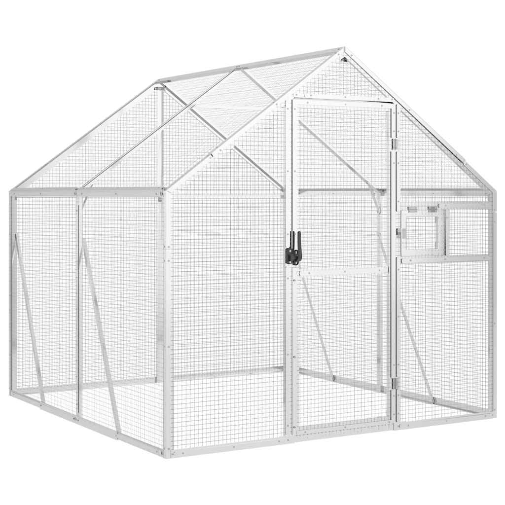 Aviary 1,79x2x1,85 m Aluminium Silver 1.79 x 2 x 1.85 m
