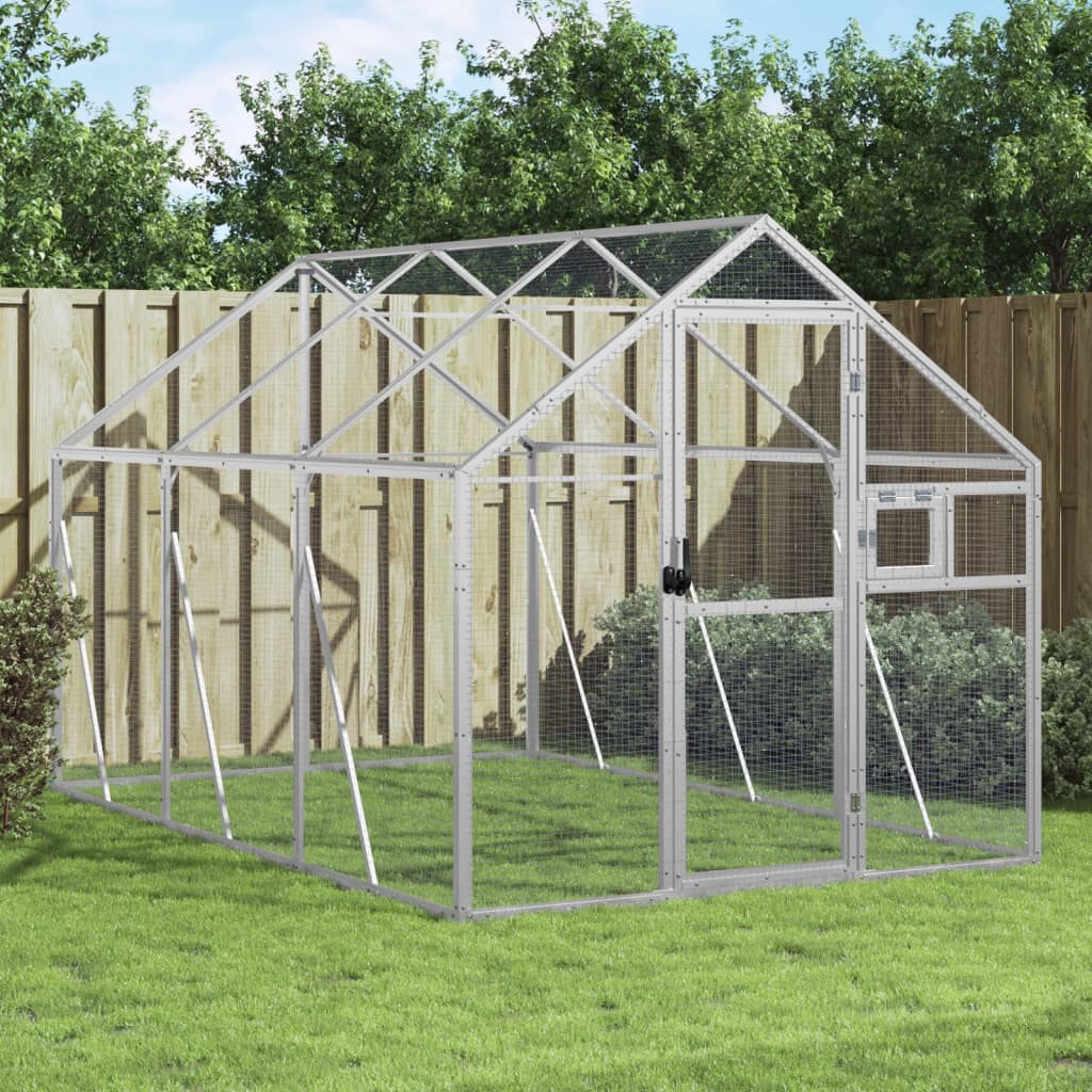 vidaXL Aviary Silver 1,79x3x1,85 m Aluminium 1