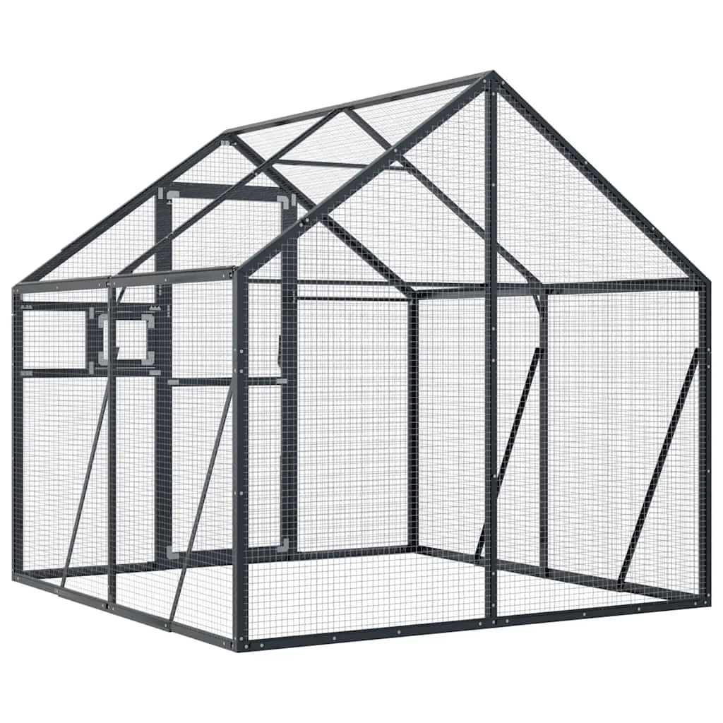 vidaXL Aviary Anthracite 1,79x2x1,85 m Aluminium 5