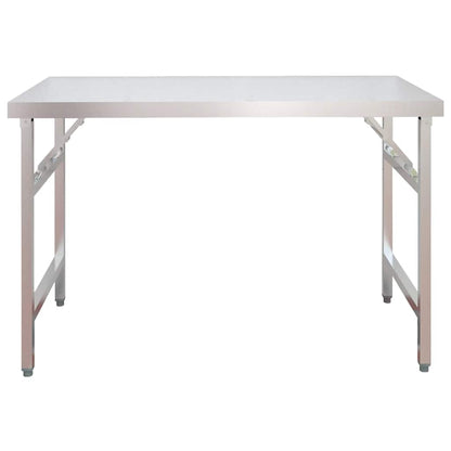 vidaXL Kitchen Work Table with Overshelf 120x60x115 cm Stainless Steel 5