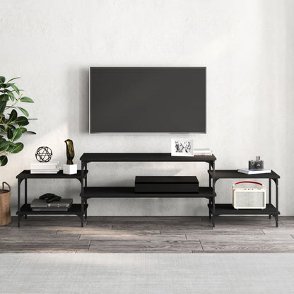 TV Cabinet 197x35x52 cm Engineered Wood Black