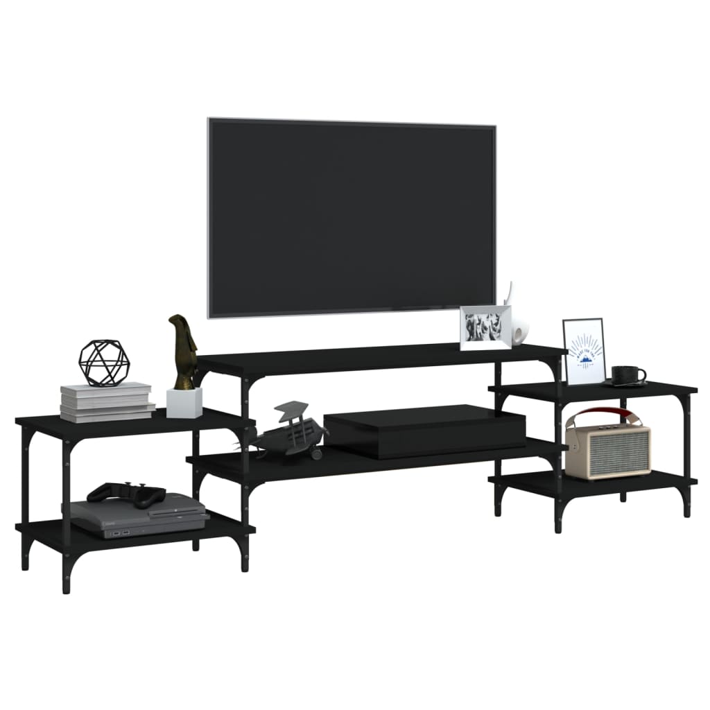 TV Cabinet 197x35x52 cm Engineered Wood Black
