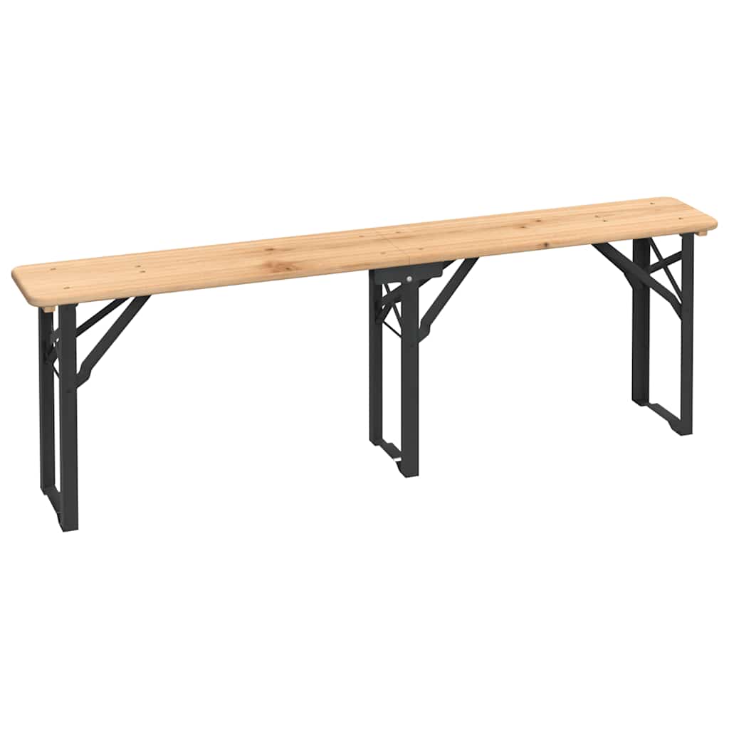 vidaXL 3 Piece Folding Beer Table Set Solid Wood Fir 4