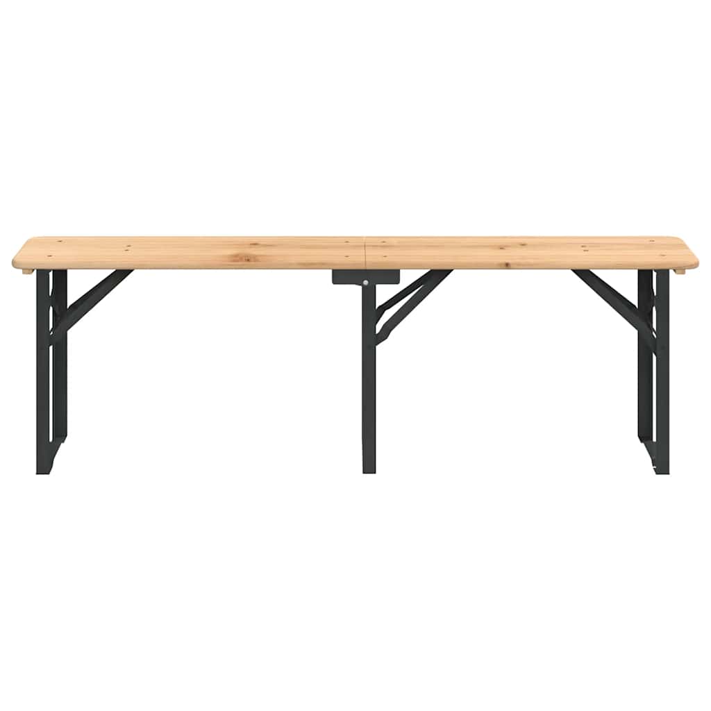 vidaXL 3 Piece Folding Beer Table Set Solid Wood Fir 5