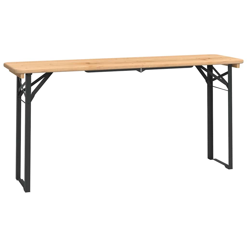 vidaXL 3 Piece Folding Beer Table Set Solid Wood Fir 6