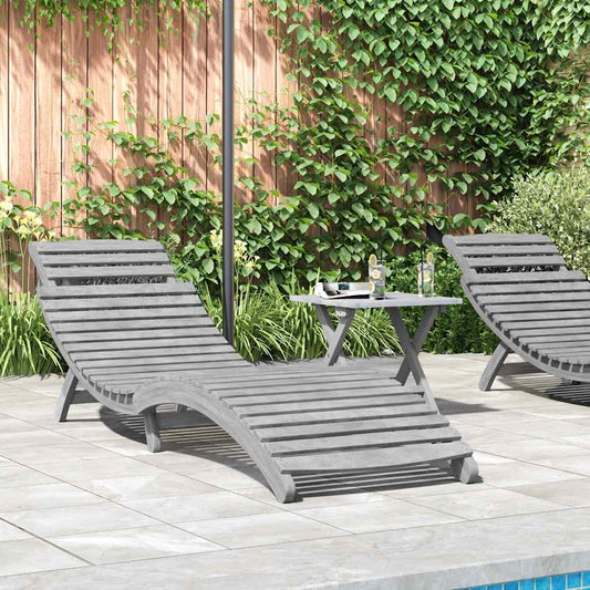Sun Lounger Solid Wood Acacia 1