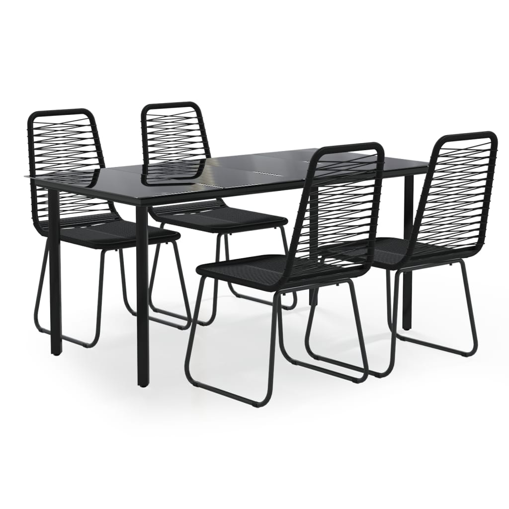 vidaXL 5 Piece Garden Dining Set Black 2