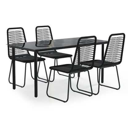 vidaXL 5 Piece Garden Dining Set Black 2