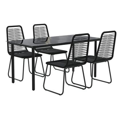 vidaXL 5 Piece Garden Dining Set Black 3