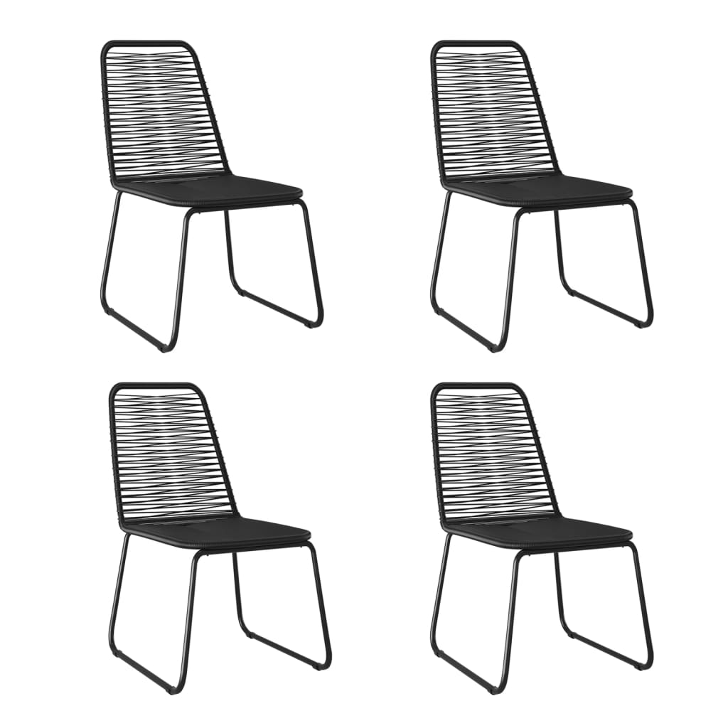 vidaXL 5 Piece Garden Dining Set Black 4