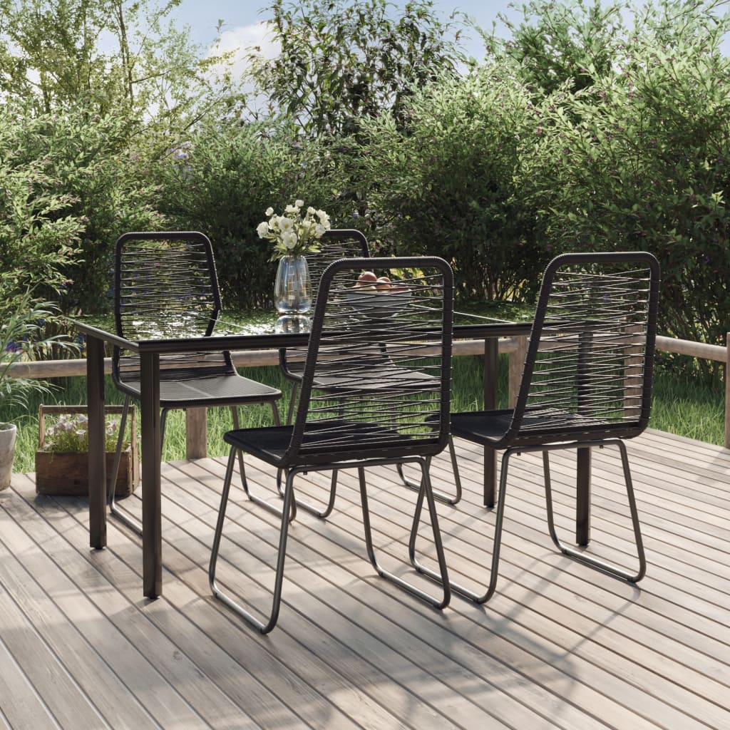 vidaXL 5 Piece Garden Dining Set Black 1