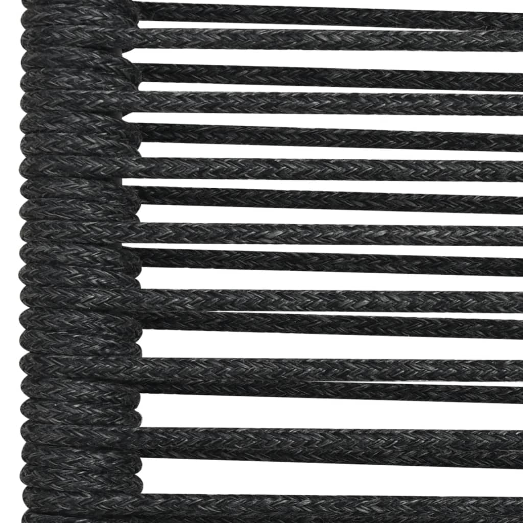 vidaXL 5 Piece Garden Dining Set Black Cotton Rope and Steel 6