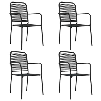 vidaXL 5 Piece Garden Dining Set Black Cotton Rope and Steel 4