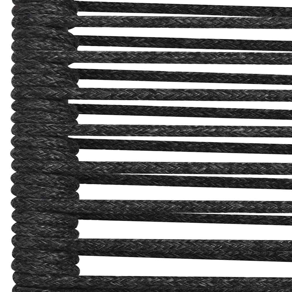 vidaXL 5 Piece Garden Dining Set Black Cotton Rope and Steel 6
