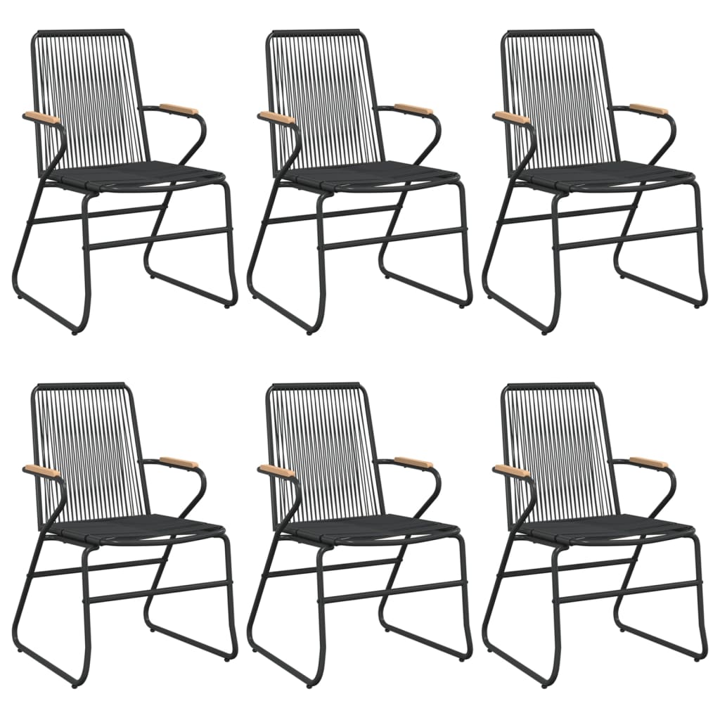 vidaXL 7 Piece Garden Dining Set Black PVC Rattan 4