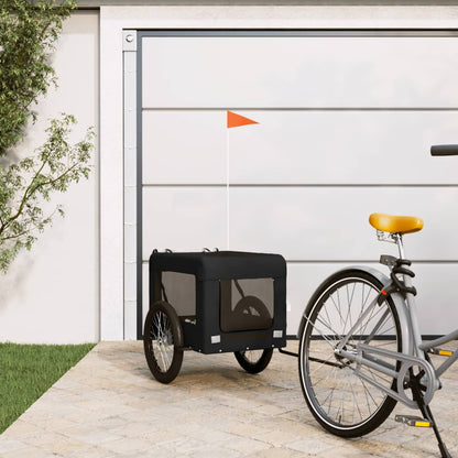 Pet Bike Trailer and Black Oxford Fabric and Iron Height 73.5 cm Black 68.5 cm 135 cm