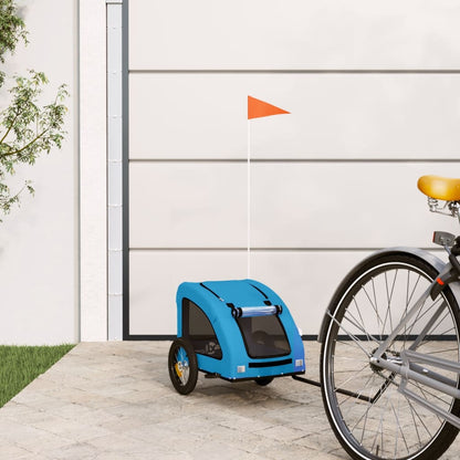 Pet Bike Trailer Oxford Fabric and Iron Height 53 cm Blue 124 cm 53 cm