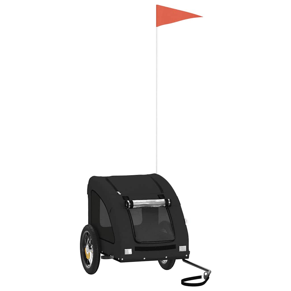 Pet Bike Trailer Oxford Fabric and Iron Height 53 cm Black 124 cm 53 cm