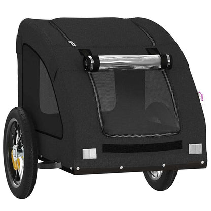 Pet Bike Trailer Oxford Fabric and Iron Height 53 cm Black 124 cm 53 cm