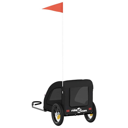 Pet Bike Trailer Oxford Fabric and Iron Height 53 cm Black 124 cm 53 cm
