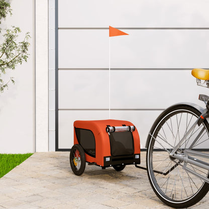 Pet Bike Trailer Oxford Fabric and Iron Height 53 cm Orange 53 cm 124 cm