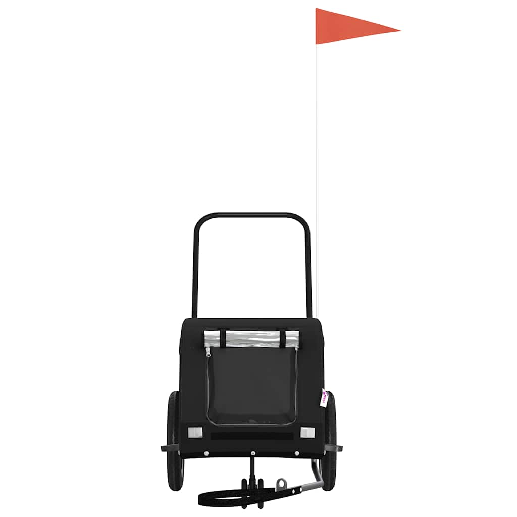 Pet Bike Trailer Oxford Fabric and Iron Height 53 cm Black 124 cm 53 cm