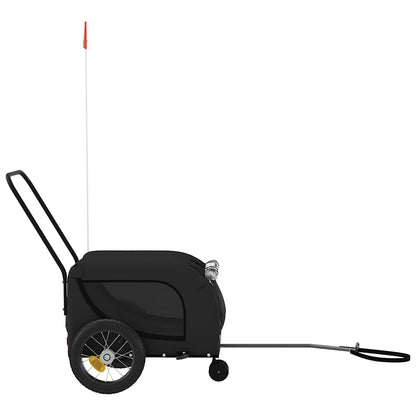 Pet Bike Trailer Oxford Fabric and Iron Height 53 cm Black 124 cm 53 cm