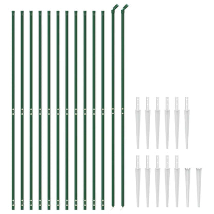 vidaXL Chain Link Fence with Spike Anchors Green 1.4x25 m 3
