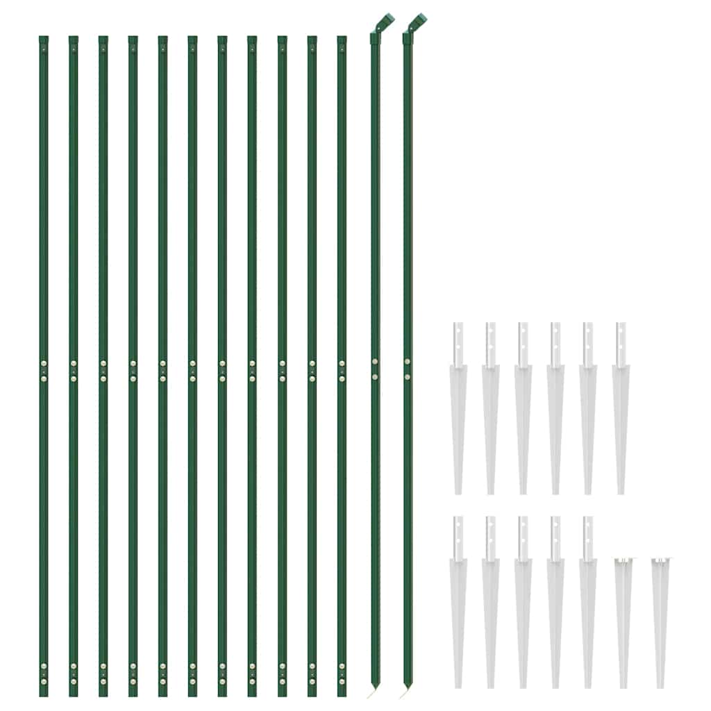 vidaXL Chain Link Fence with Spike Anchors Green 1.8x25 m 3