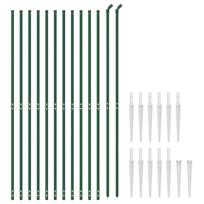 vidaXL Chain Link Fence with Spike Anchors Green 1.8x25 m 3
