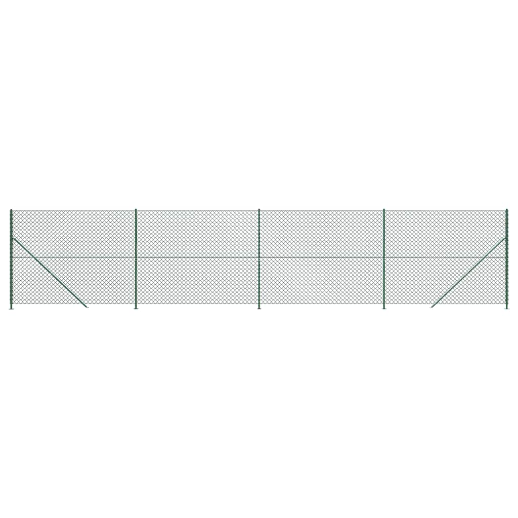 Chain Link Fence with Flange Height 10 m Green 1.4 m