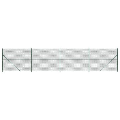 Chain Link Fence with Flange Height 10 m Green 1.4 m