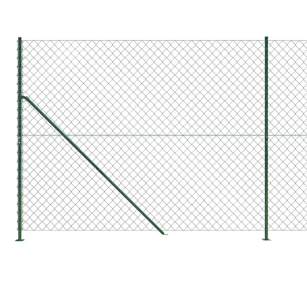 Chain Link Fence with Flange Height 10 m Green 1.4 m