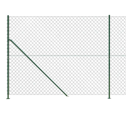 Chain Link Fence with Flange Height 10 m Green 1.4 m