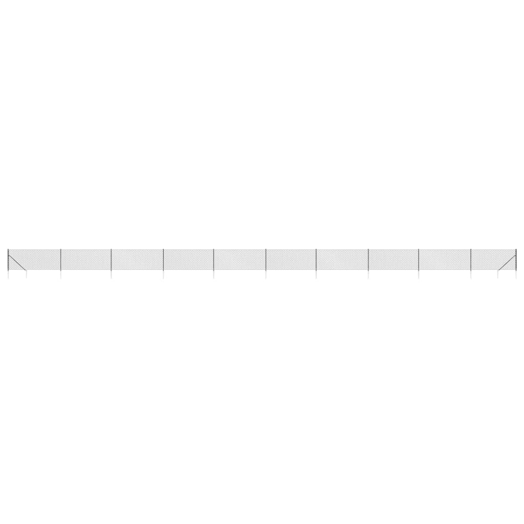 vidaXL Chain Link Fence with Spike Anchors Anthracite 1x25 m 2